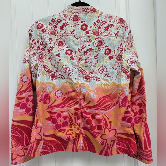 Chico's Floral Umbre Light Chino Jacket - Picture 4 of 7